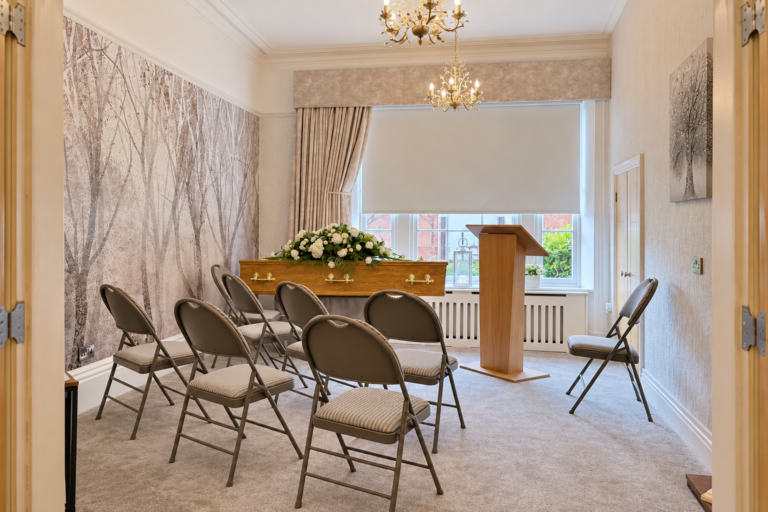 The ceremony room at Hope Funeral Care